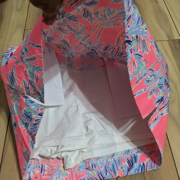 EUC! Lilly Pulitzer January Skort Flamingo Pink Nice Stems Size 2 - Picture 10 of 14